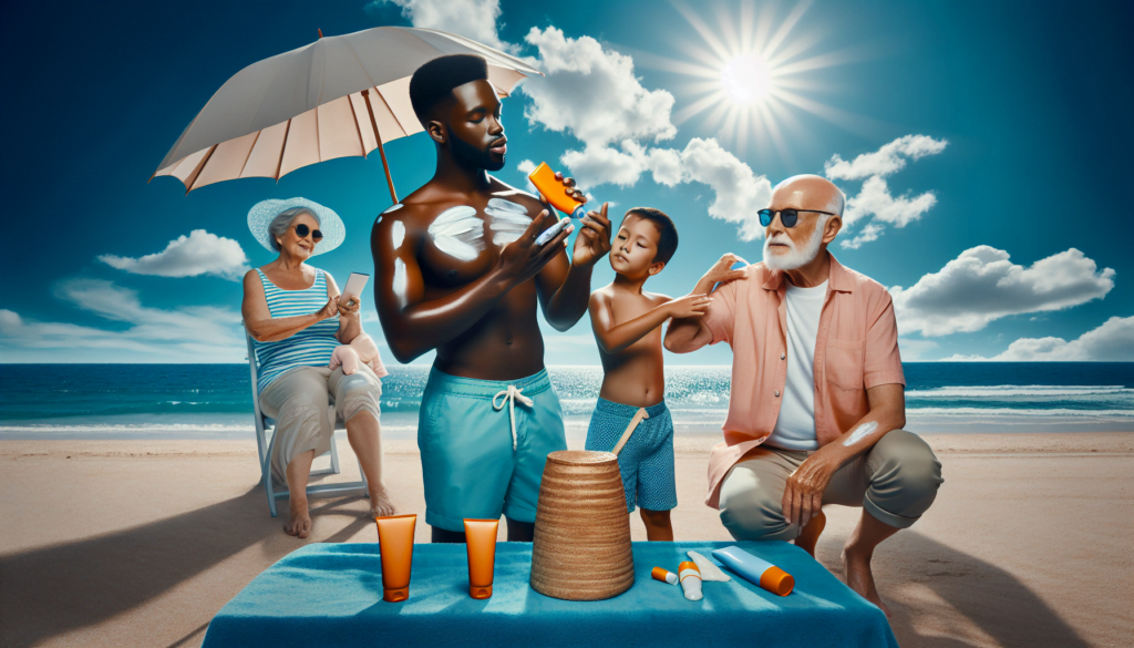 Illustration for The significance of wearing sunscreen to protect our skin.
