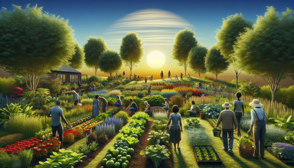 Illustration For The Role Of Community Gardens In Promoting Mental Well-Being.