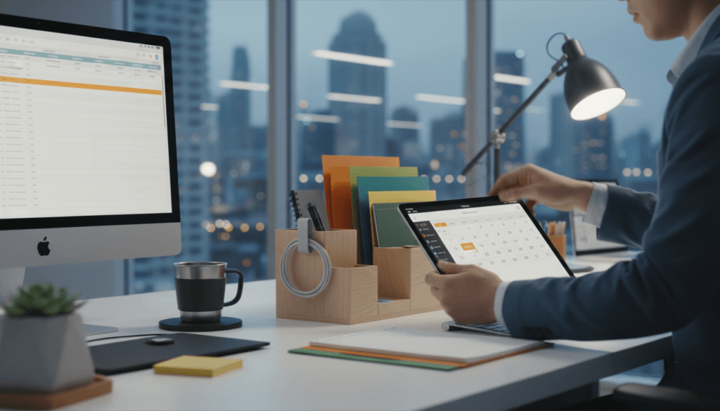 Illustration For How To Stay Organized In A Fast-Paced Work Environment?